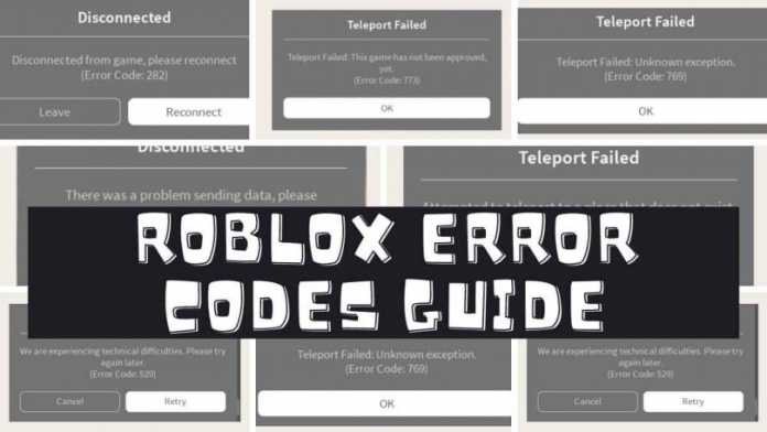 Roblox errors codes