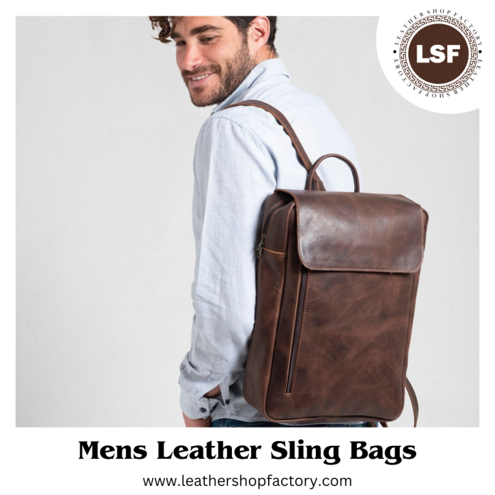 leather sling bag for men