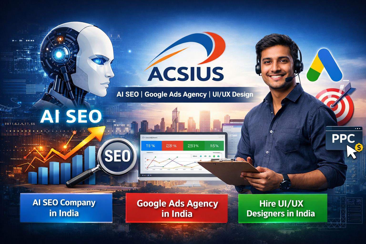 Why ACSIUS Is a Leading AI SEO Company in India and Google Ads Agency for Business Growth