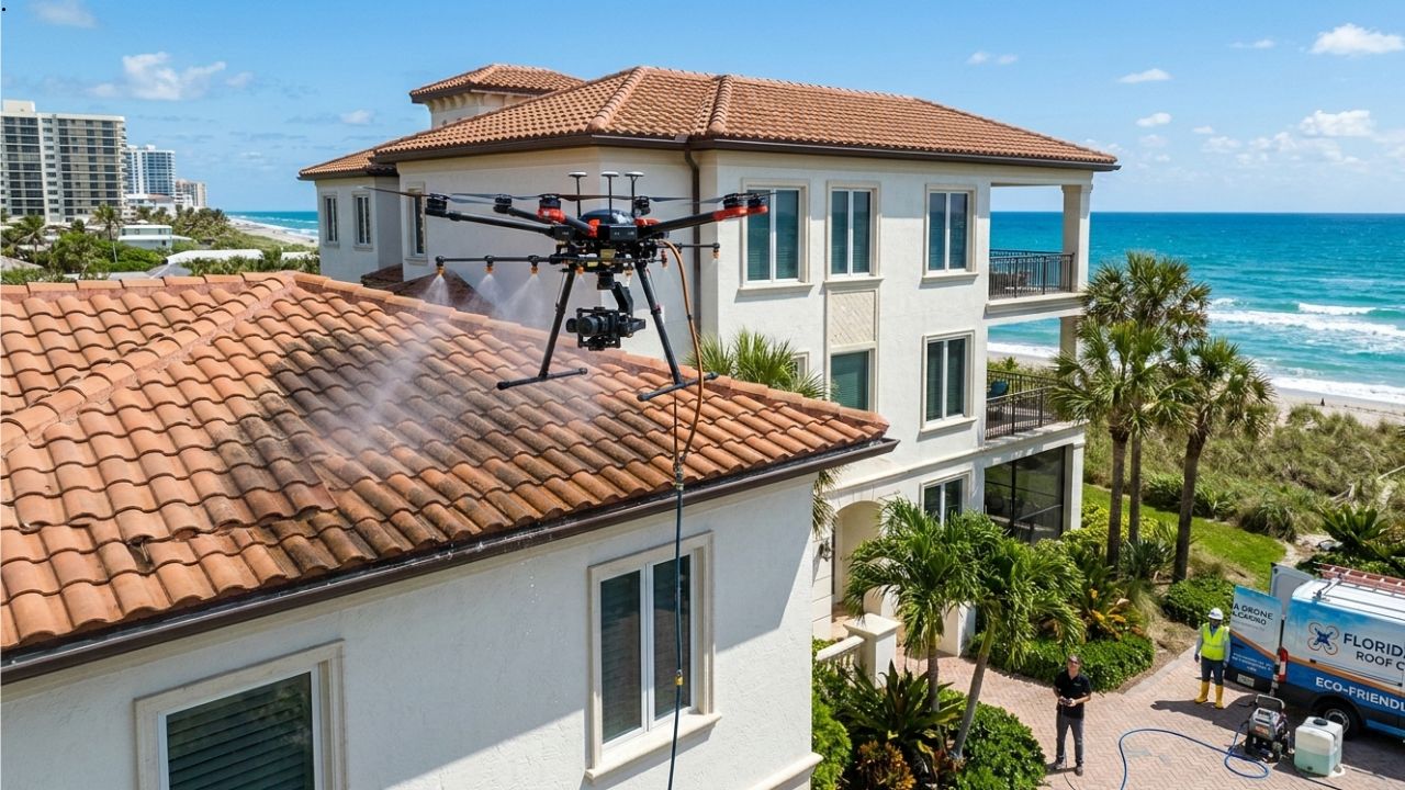 How Drones Are Reinventing Building and Roof Cleaning in Florida